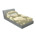 thumbnail image 2 of Ambesonne Floral Fitted Sheet & Pillow Sham Set, Blooms Essence Nature, Twinxl, Taupe, 2 of 2