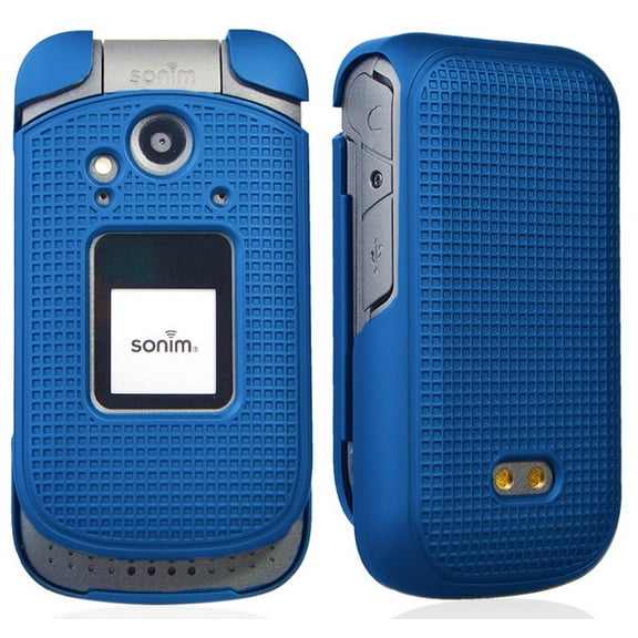 Case for Sonim XP3, Nakedcellphone [Cobalt Blue] Protective Snap-On Cover [Grid Texture] for Sonim XP3 Flip Phone (XP3800)