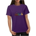 thumbnail image 5 of Feanecy Women's Christmas T Shirts Funny Casual Xmas Tree Graphic Short Sleeve Tees Soft Casual Loose Holiday Tops for Women Novelty Gift Shirt Purple XXL, 5 of 5