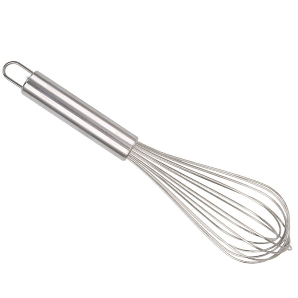 Portable Metal Egg Whisk Compact Egg Beater—Silver 