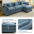 thumbnail image 6 of 111'' Sectional Cloud Couch, Modern Comfy Chenille L Shaped Sectional Sofa for Living Room, Upholstered Modular 4-Seat Sofa Couch with Movable Ottoman, Blue, 6 of 9