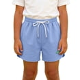 thumbnail image 2 of Fengqque Boys and Girls Dolphin Shorts Elastic Waist Dstring Active Summer Shorts Solid Color Sports Shorts Blue 13-14 Years, 2 of 8