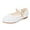 White, variant on Otqutp Kids Girls Mary Jane𝘀 Sequin Ballet 𝗙lats Princess Glitter Shoes for Big Girls Closed Toe Dress Shoes Sparkly Flats