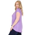 thumbnail image 3 of Pastel by Vivienne Women's Short Sleeve Tulip Hem Top Plus Size Lilac X-Large, 3 of 4