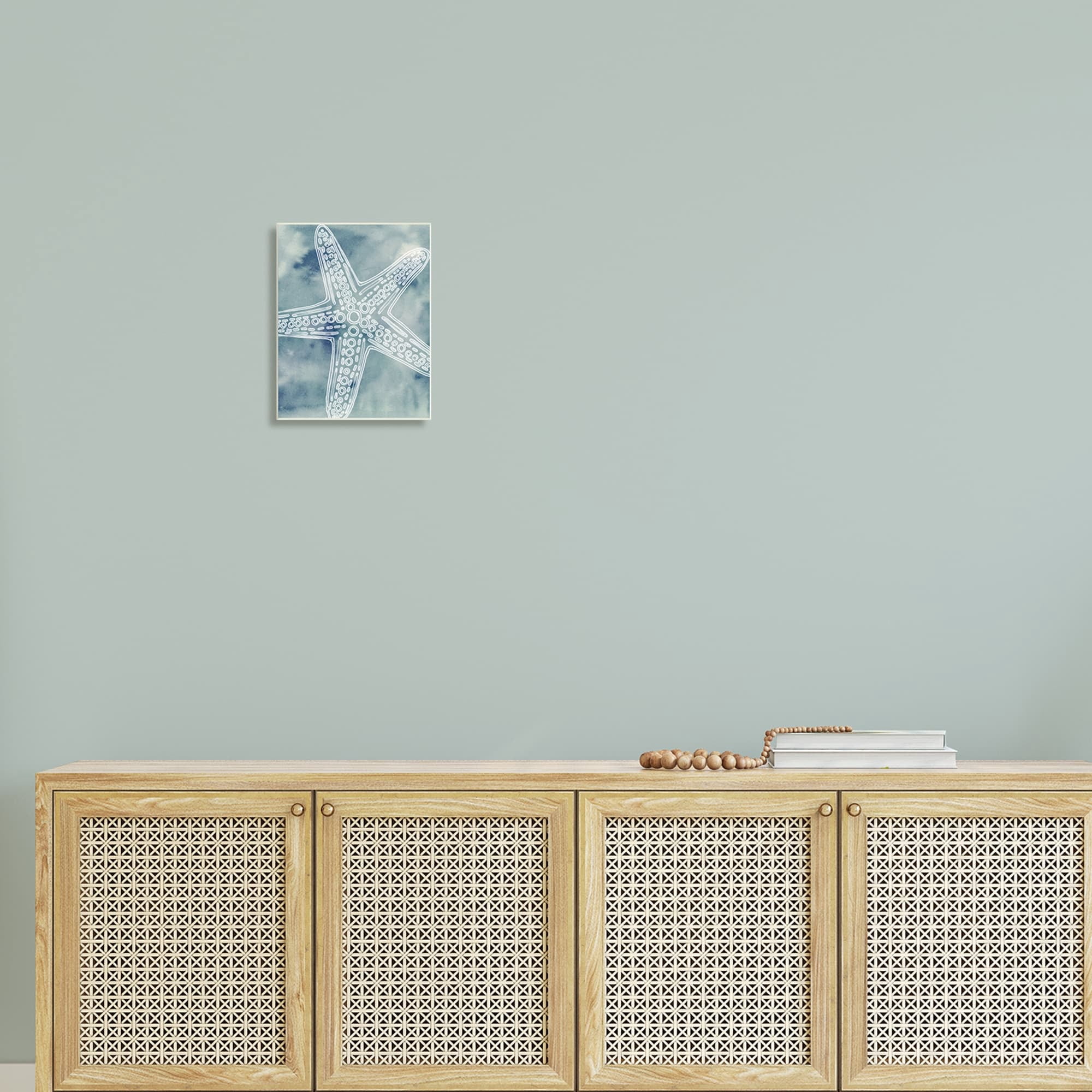 Stupell Industries Detailed Starfish Pattern Circles Blurred Watercolor Background Graphic Art Unframed Art Print Wall Art, Design by Ziwei Li