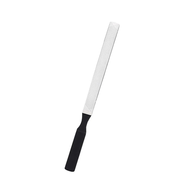 Lima de uñas de acero inoxidable - 18 cm, 4 superficies de textura, mango ergonómico - para manicura/pedicura, uñas de los pies gruesas, ideal para viajar