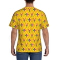 thumbnail image 3 of Bixox Men's Mardi Gras Crayfish and Fleur de lis Printed Short Sleeve Skinny Athletic T-Shirt, 3 of 6