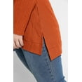 thumbnail image 5 of CASSIE LIZ plus Size Womens Tops 5X Long Sleeve Fall Shirts Fashion V Neck Orange Tunics Waffle Knit Tee Loose Fit Winter Blouses Casual Slit Hem Pullover 5XL 26W 28W, 5 of 8