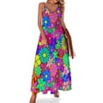 thumbnail image 1 of Vestido sin mangas estilo hippie retro con flores y poder de las flores Vestido de noche para mujer Vestido de cumpleaños Vestidos de verano para mujer, 1 of 7