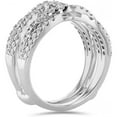 thumbnail image 2 of 14K White Gold Plated 925 Sterling Silver Moissanite Diamond Enhancer Ring Guard Engagement Wrap Ring For Her, 2 of 2