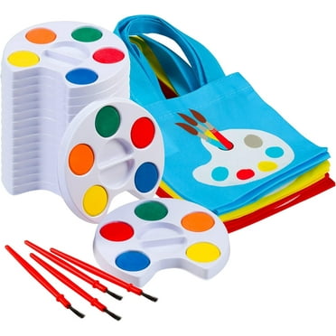 Bedwina Watercolor Paint Set with Mini Tote Bags, Party Favors Goodie Bag Stuffers for Kids, 12-Pack