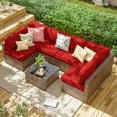 thumbnail image 6 of Kimunuk 14 Pcs Outdoor Cushion Slipcovers, Replacement Outdoor Patio Cushion Covers with 3 Size, Waterproof and Zippered, Fit for Outdoor Furniture, Patio Sofa Couch, Covers Only, Red, 6 of 6