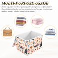 thumbnail image 6 of Yayeee Collapsible Cube Storage Bin with Lid Fabric Closet Decorative Basket with Handles, Beige Christmas Santa, 6 of 7