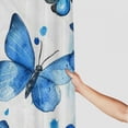 thumbnail image 3 of Jiayy Butterflies Blue Watercolor Shower Curtain Set 100% Polyester Fiber Bathroom Decoration 69x72, 3 of 7