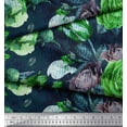 thumbnail image 2 of Soimoi Green polyester Crepe Fabric Leaves & Floral Decor Fabric Printed BTY 52 Inch Wide, 2 of 3