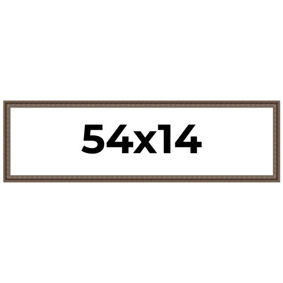 54x14 Ornate Brown Real Wood Picture Frame Width 1.5 Inches | Interior Frame Depth 0.5 Inches |