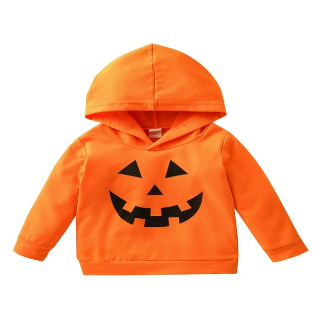 Enfants Halloween Mode Coton à Manches Longues à Capuche Classique Pumpkin Visage Modèle Pull-Over Parties
