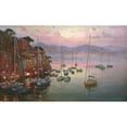 thumbnail image 3 of Obuchovsky, Yury 14x10 Black Modern Framed Museum Art Print Titled - Sunset on Portofino, 3 of 5