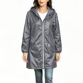 thumbnail image 4 of Enjoytime Rain Coats for Women Waterproof Hooded Long Rain Jacket Outdoor Travel Lightweight Windbreaker, 4 of 8