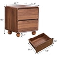 thumbnail image 2 of AVZEAR Modern 2 Drawer Dresser, 2 Drawer Nightstand Small Wooden Dresser Chest of Drawers, Handle Free & Curved Profile Design Sofa End Table for Living Room, Nursery, Walnut, 2 of 8