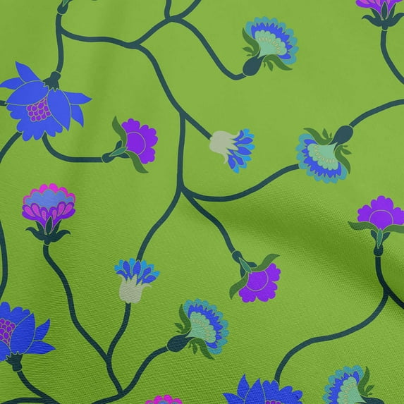 oneOone Viscose Jersey Green Fabric Leaves & Clover Sewing Material Print Fabric By The Yard 60 Inch Wide