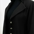 thumbnail image 4 of Lyinloo Women Fashion Long Sleeve Woolen Lapel Solid Color Long Jacket Coat Black XL, 4 of 6