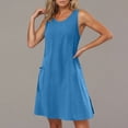 thumbnail image 4 of Vestido de Verano Casual sin Mangas Cuello Redondo Sólido, Primavera Flor Estampar Terneros de Poliéster Spandex, 4 of 9