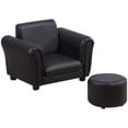 thumbnail image 2 of Qaba Kids Sofa Chair with Matching Ottoman for Ages 18 to 36 Months, Black, 2 of 9