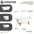 thumbnail image 5 of Aqua Eden VCTQND6732NL7 67-Inch Cast Iron Rectangular Double Ended Clawfoot Tub (No Faucet Drillings) in White/Brushed Brass, 5 of 5