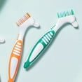 thumbnail image 2 of 4pcs Denture Brush Double Side Toothbrush Multi-Layered Bristles Hard Denture Toothbrushes Teeth Cleaning Brush For Denture, 2 of 5