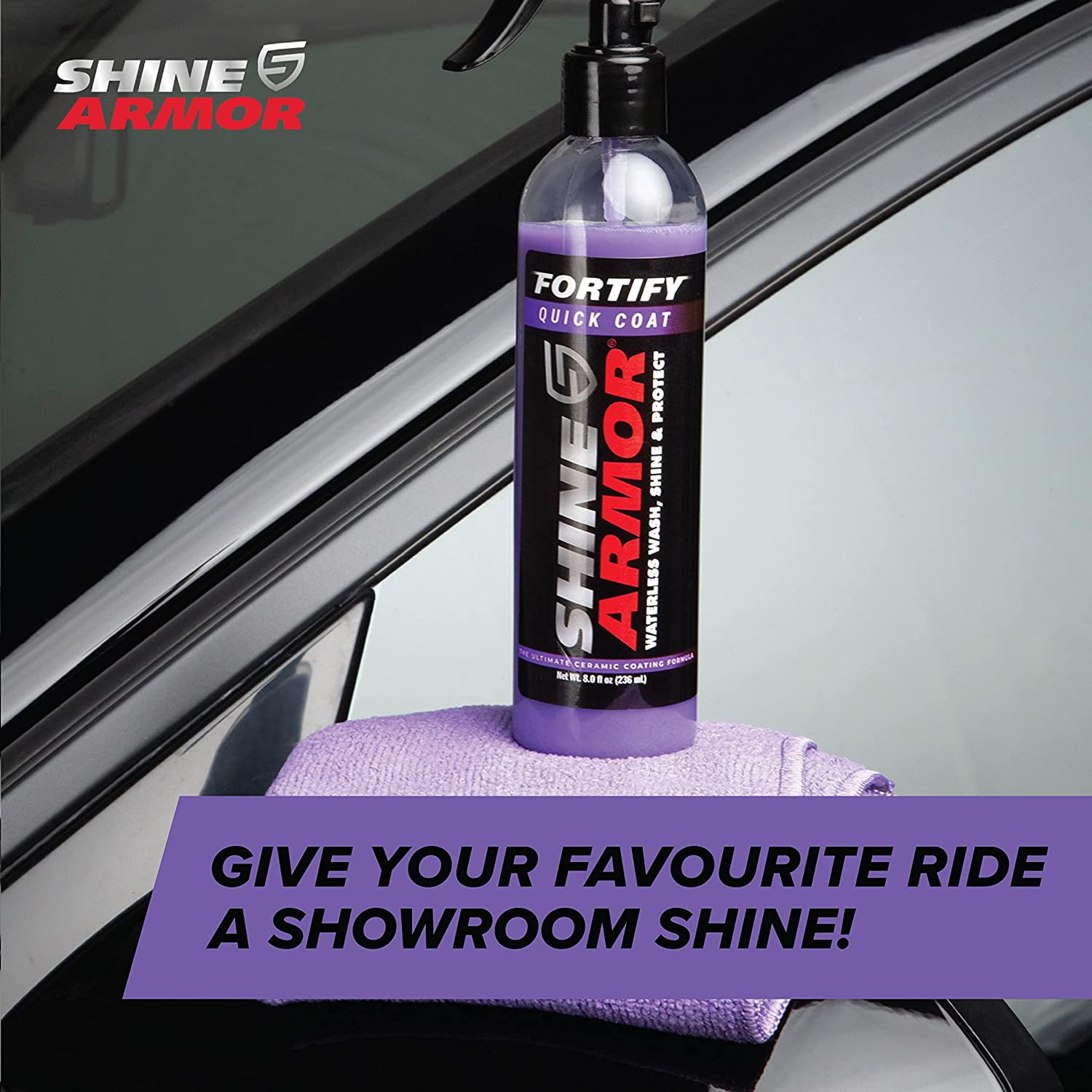  SHINE ARMOR Ceramic Coating Top Coat for Cars Fortify Quick Coat  Car Wax Polish Spray Waterless Wash & Wax Hydrophobic Top Coat Polish &  Polymer Paint Sealant Detail Protection 16 Fl