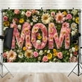 thumbnail image 3 of Pink Yellow Green Flowers Mom Happy Mother'S Day Backdrop Banner Backdrop Props Wall Decoration for Home Decor, Birthday Anniversary, 3 of 4