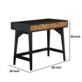 thumbnail image 5 of Eli 36 Inch 2 Drawer Home Office Desk, Mahogany Wood, Black, Brown- Saltoro Sherpi, 5 of 6