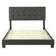 thumbnail image 5 of Boyd Sleep Roma Black Faux Leather Queen Size Fully Upholstered Platform Bed Frame with Adjustable Headboard, 5 of 11