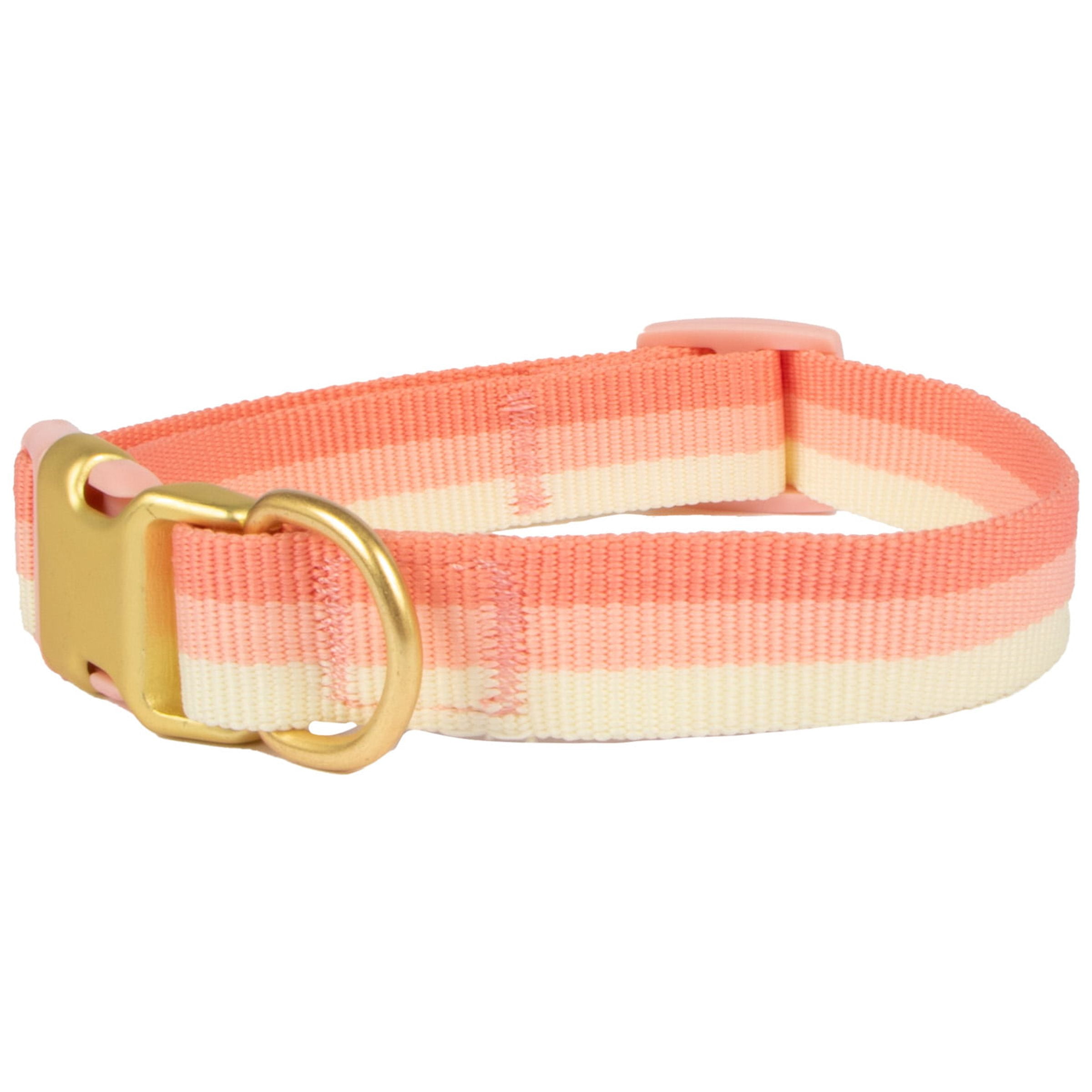 House of Barker, Woven Webbing Fashion Dog Collar & Leash Set, Pink, Medium