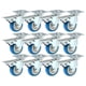 thumbnail image 1 of Ruedas Caster Wheels, paquete de 12 unidades, con placa giratoria de freno, poliuretano azul, de 2 a 5 pulgadas, 1 of 9