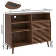 thumbnail image 3 of Lisicues Record Player Stand with Vinyl Storage, Turntable Stand Table, Power Outlet, Sliding Door, 3 of 8