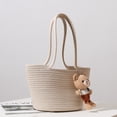 thumbnail image 3 of MMYGU New Casual Cotton Thread Shoulder Woven Bag, Cute Little Bear Crossbody Handbag, Woven Bag, Beach Vacation Beach Bag, 3 of 8