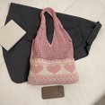 thumbnail image 4 of Mujeres Bolsas Crochet Verano Bag Hombro Punto Gran Capacidad () Rosa, 4 of 8
