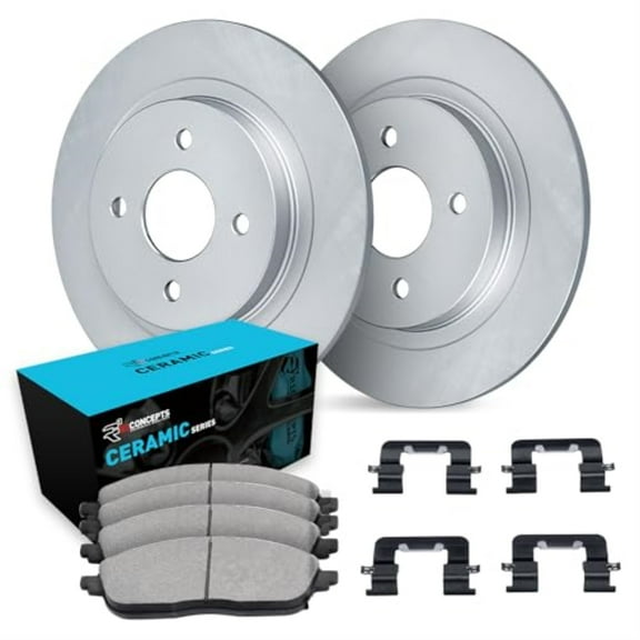 R1 Concepts Carbon Coated Disc Brake Rotor Set with Ceramic Pads and Hardware WDWH1-67001
