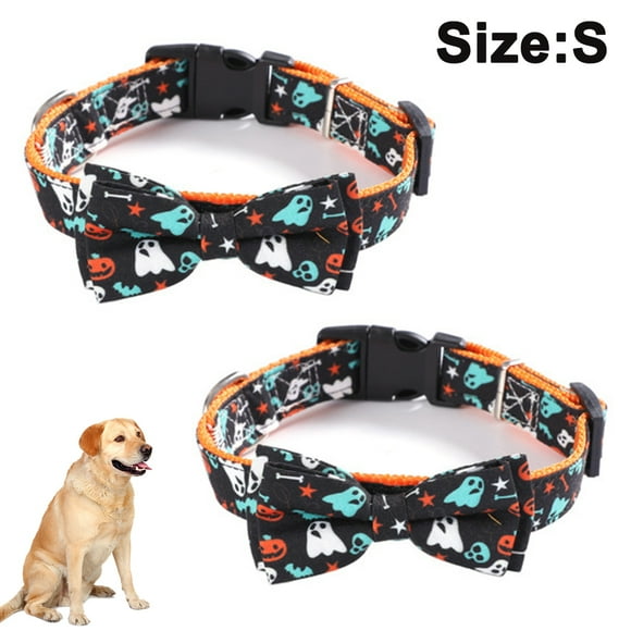 2pcs Halloween Cat Collar Breakaway with Bell Cat Collars Adjustable Collars with Safety Buckle for Indoor Outdoor Kittens