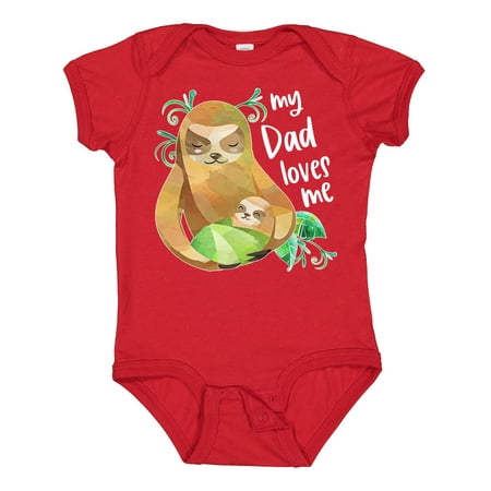 

Inktastic My Dad Loves Me Cute Sloth and Baby Gift Baby Boy or Baby Girl Bodysuit