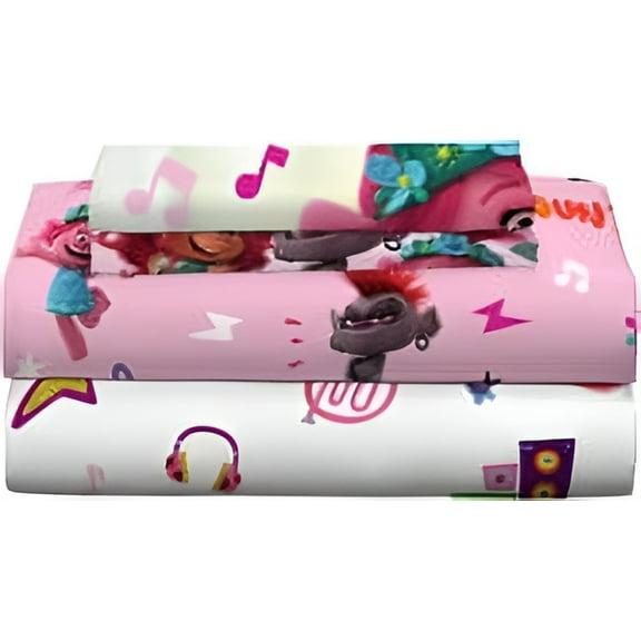 Trolls World Tour 4 Pieces Soft & Cozy Full Bedding Sheet Set for Kids Bedroom