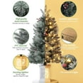 thumbnail image 2 of 3 Ft Prelit Premium Snow Flocked Artificial Christmas Tree with 8 Mode Warm White Led, Mini Prelit Xmas Pine Tree for Christmas Decoration,Yard,Home,Office,Outdoor,Indoor, 2 of 6