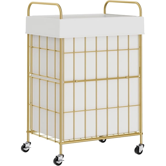 90L Laundry Hamper with Wheels and Handle, Laundry Sorter with Removable Liner Bag