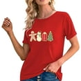 thumbnail image 5 of Christmas Shirts for Women Christmas Tree T-Shirt Letter Graphic Tees Tops, 5 of 6