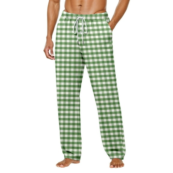 BOOMNY Mens Pajama Pants Wide Leg Pajamas Pants for Men Plaid Soft Pj Bottoms Pant With Pockets Cozy Homewear Loungewear