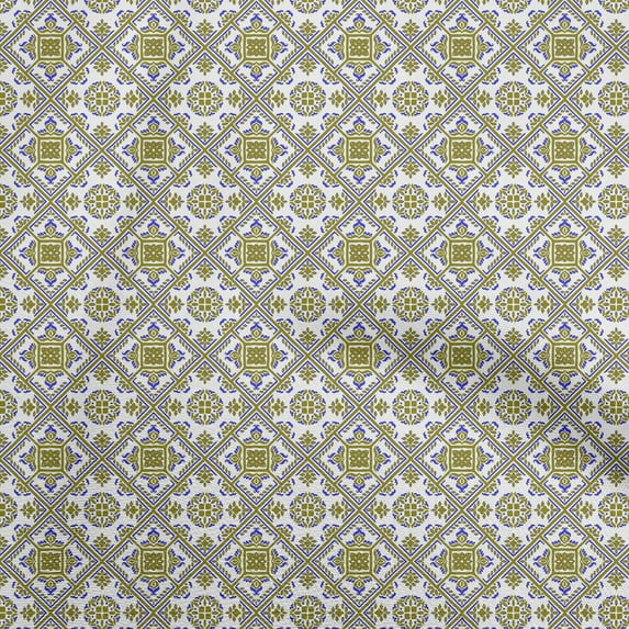 oneOone Velvet Olive Drab Fabric Mosaic Fabric For Sewing Printed Craft Fabric By The Yard 58 Inch Wide