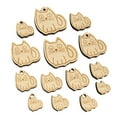 thumbnail image 1 of Wary Kitty Cat Wood Mini Charms Shapes DIY Craft Jewelry - No Hole - 14mm (26pcs), 1 of 7