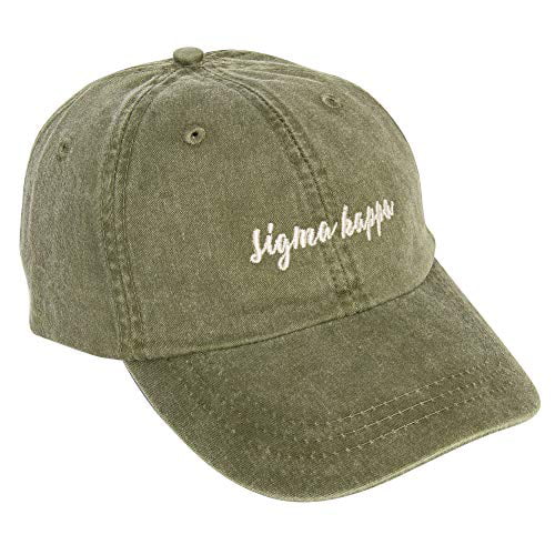 Sorority Embroidered Baseball Hat Cap Cursive Name Font Sig Kap S Desert Cactus Sigma Kappa 